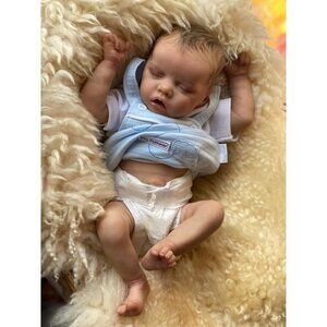 🆕 Rxdoll Reborn Baby Boy Blue Realistic Silicone Full Vinyl Body Mouth Open Toy